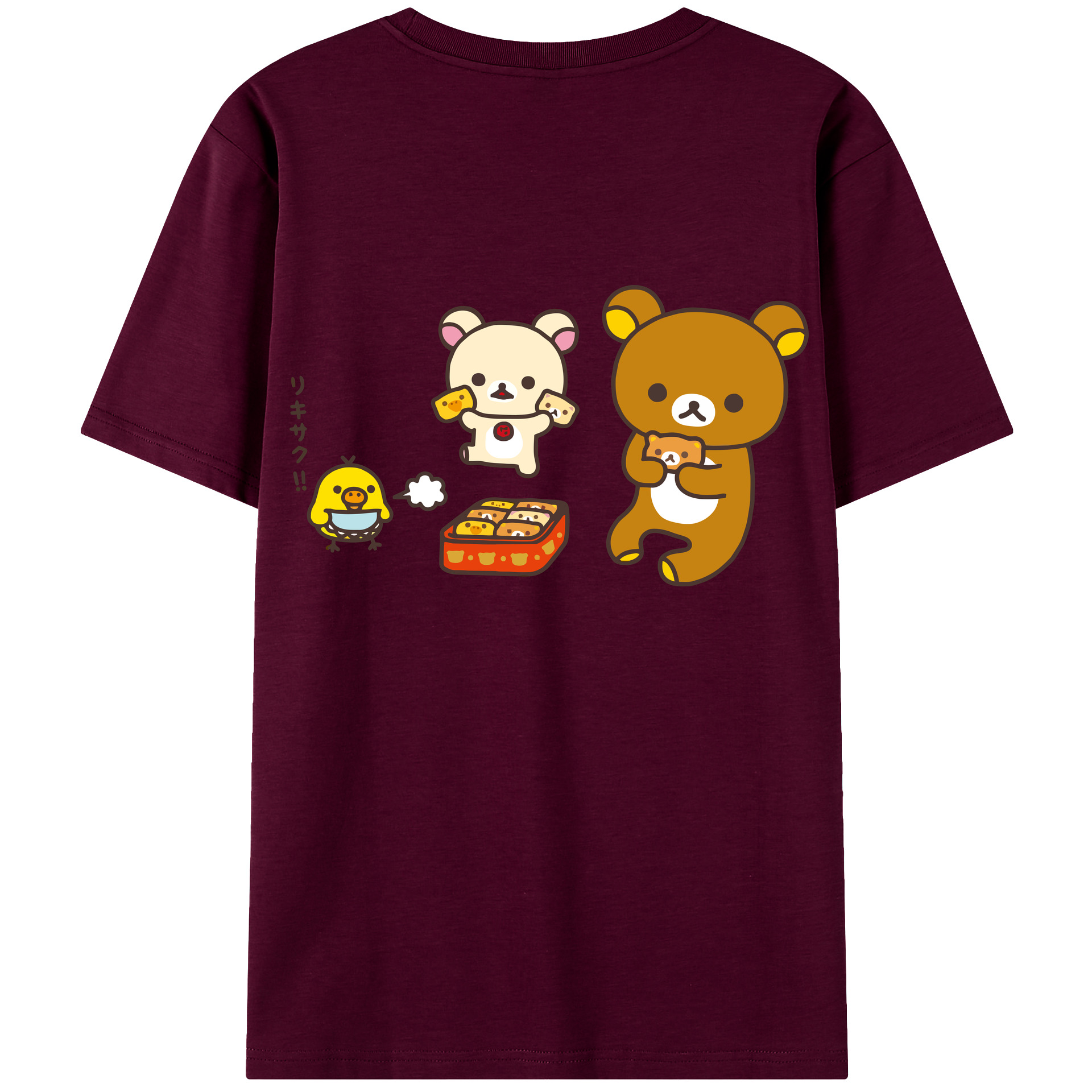 （画像用） リラックマ リラックマ キイロイトリ Rilakkuma Korilakkuma Kiiroitori レディース半袖Tシャツ(バックプリント)